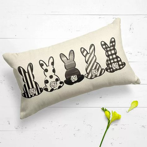 An Easy DIY Bunny Pillow | Hometalk Pillow Hacks, Easter Rabbits, Diy Bunny, Buffalo Check Pillows, Bunny Pillow, Beef Empanadas, Easter Stuff, Easter Pillows, Pillow Projects