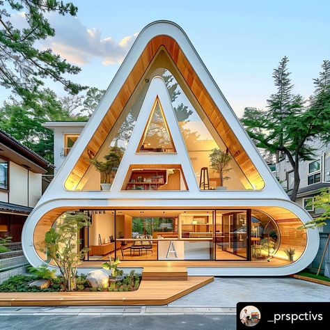 Building A Wooden House, Triangle Structure, Resort Plan, Home Backyard, Wallpaper Luxury, Best Home Design, Home Aesthetics, Bedroom Aesthetics, Futuristic Home