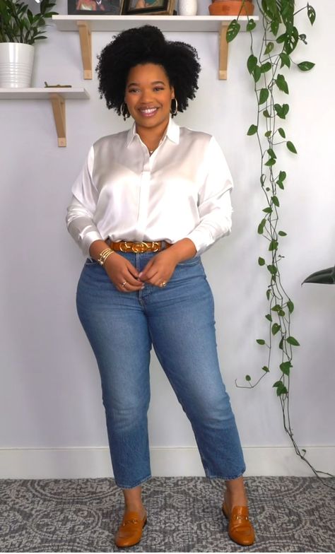 Friday Work Outfit Jeans, Mom Jeans Outfit Curvy Plus Size, Friday Office Outfit Casual, Plus Size Work Outfits Business Casual, Cute Black Women, Outfit Ideas Cold Weather, Black Mom Jeans Outfit, Outfit Ideas Cold, Friday Outfit For Work