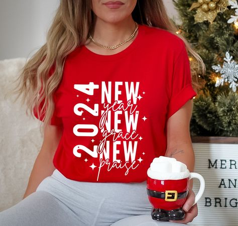 New Year T-Shirt,2024 Happy New Year T-Shirt,New Year T-Shirt,New Years Gift,2024 Christmas T-Shirt,New Years Eve,Hello 2024,New Years Party We have designed fun, enjoyable and stylish t-shirts to make you happy with small details on Christmas. Don't forget to check out our other t-shirts 😊 ❀DETAIL❀ For printing, we use Bella Canvas and Gildan SoftStyle brand shirts, which are the best in the industry. *Bella Canvas -unisex size -4.2 oz. -Solid colors are 100% Combed Cotton and Ring-Spun Cotton Group New Years Shirts, 2024 New Year Shirt Design, Shirts Detail, Hello 2024, Happy New Year Shirt, New Years Shirts, 2024 Christmas, T Shorts, Brand Shirts