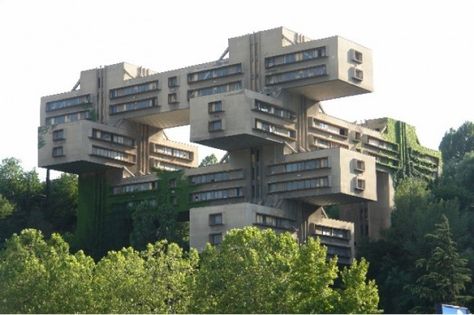 Brutalist ministry building in Tbilisi, Georgia. Stalinist Architecture, Soviet Architecture, Deconstructivism, Russian Architecture, Modern Architects, Tbilisi Georgia, Culture Shock, Brutalist Architecture, Structure Architecture