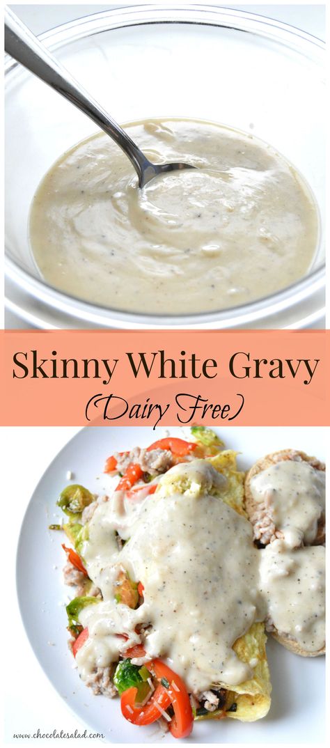 A quick, healthy, and versatile white gravy.  So good for biscuits and gravy! on chocolatesalad.com Dairy Free Gravy, Chicken Coconut Milk, Healthy Gravy, White Gravy Recipe, Milk Ideas, Dairy Free Biscuits, Milk Gravy, Allergy Recipes, Chicken Coconut