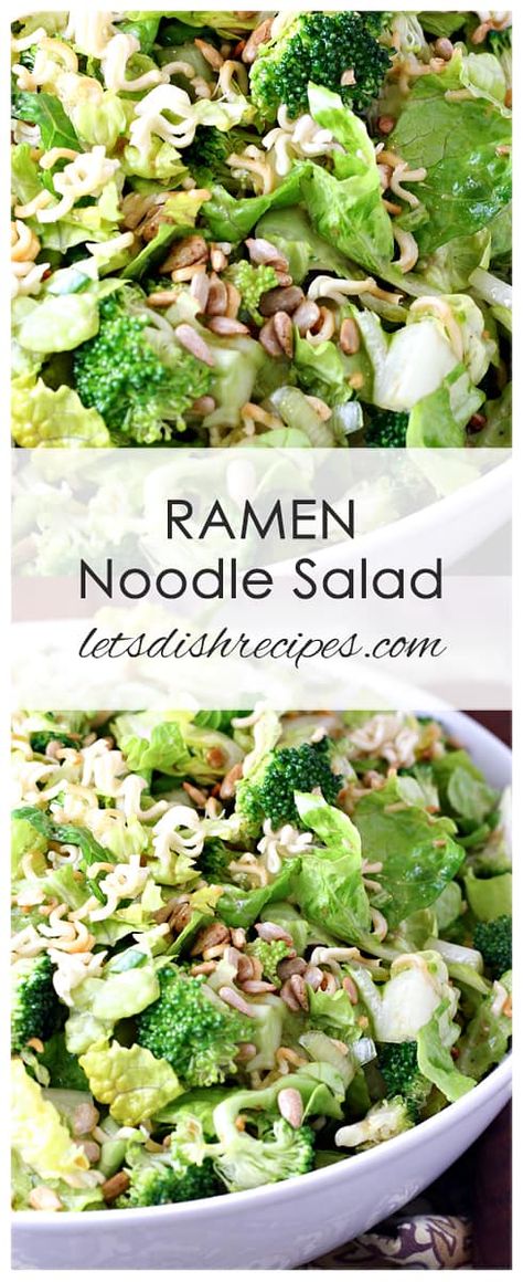 Noodle Lettuce Salad, Raman Salad Recipes, Broccoli Romaine Salad, Ramen Broccoli Salad, Salad With Noodles And Lettuce, Broccoli Salad With Ramen Noodles, Ramon Noodles Salad Easy, Broccoli Ramen Noodle Salad, Spring Lettuce Salad Recipes