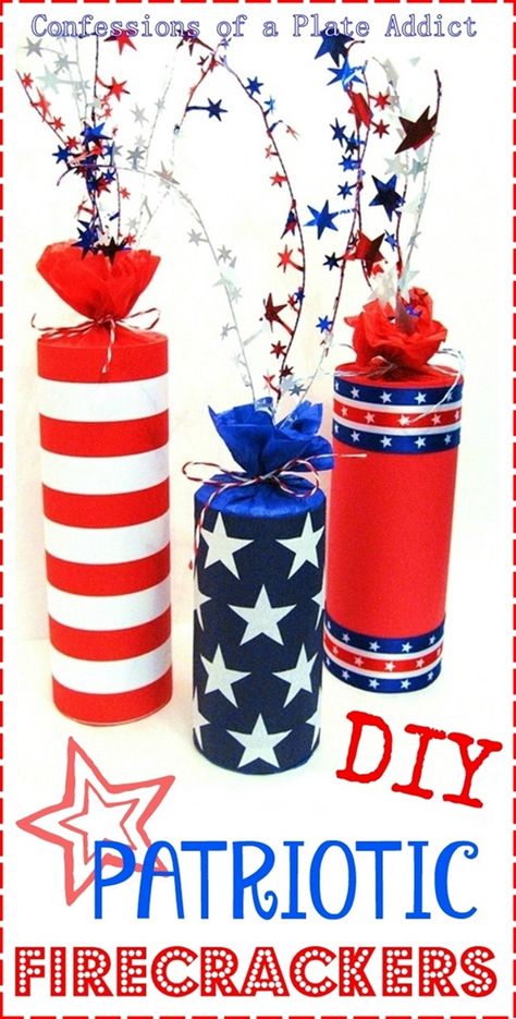 Firecracker Decor, Blue Scrapbook, Carnival Birthday Party Theme, Patriotic Projects, French Accent, 4th July Crafts, Thrifty Decor Chick, July Ideas, Pottery Barn Inspired