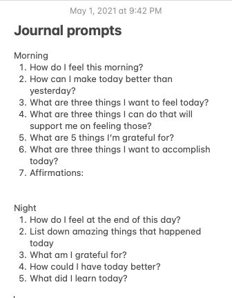 #journal #journalprompts #notes #motivation Ideas For Daily Journal, Daily Things To Write In A Journal, Am Journal Prompts, Journal Ideas Writing Daily, Simple Daily Journal Ideas, Motivating Journal Prompts, Journal Ideas For Goals, 3 Journal Prompts, Journaling Writing Prompts