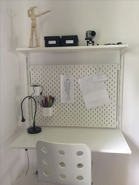 Norberg Ikea Hack, Boaxel Desk, Ikea Boaxel Office, Norberg Ikea, Boaxel Ikea Ideas, Boaxel Ikea, Ikea Boaxel, Office Space At Home, Ikea Algot