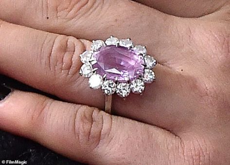 Lady Gaga's stunning engagement ring is valued at $1 million | Daily Mail Online Lady Gaga Engagement Ring, Pink Engagement Ring, Stunning Engagement Ring, Beautiful Engagement Rings, Engagement Ring Cuts, I Love Jewelry, Pink Ring, All That Glitters, Here Comes The Bride