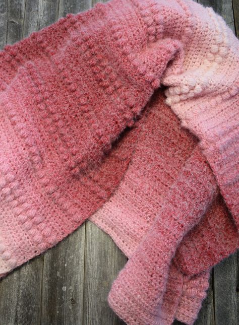 Pink Crochet Blanket Pattern, Dusty Rose Crochet Blanket, Bernat Blanket Ombre Yarn Patterns Crochet, Ombré Crochet Blanket, Crochet Corner To Corner Pattern Free, Ombre Yarn Crochet Patterns, Ombre Crochet Blanket, Pink Crochet Blanket, Throw Blanket Crochet Pattern