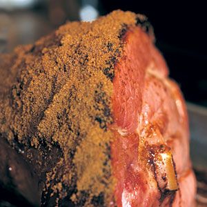 A dark brown sugar crust makes this ham incredibly yummy. Any leftover slices should make their way onto biscuits. Ham Easter, Ham Shank, Brown Sugar Ham, Honey Baked Ham, Dark Brown Sugar, Ham Recipe, Pork Ham, How To Cook Ham, Baked Ham