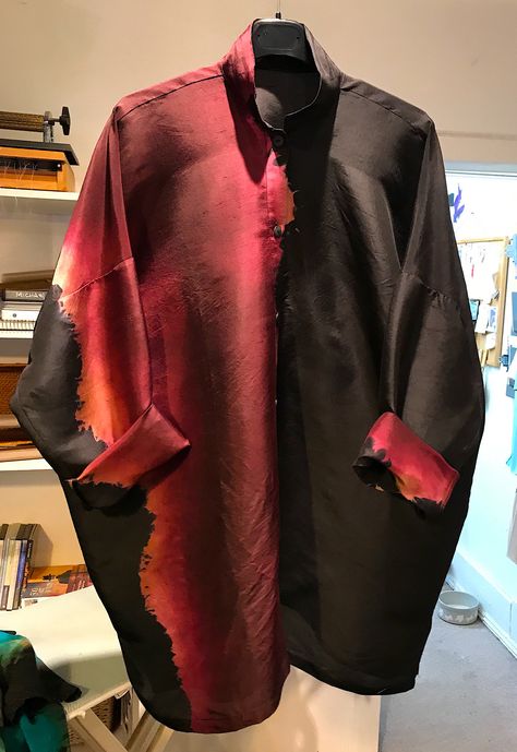 New Big Shirt size  1 (4-12) Size 2 is (12-20) Silk Shantung Red Tie Dye, Hand Painted Dress, Big Shirt, Fabric Inspiration, Embroidery Designs Fashion, Fashion Inspiration Design, Dyed Dress, Shirt Skirt, Cotton Blouses