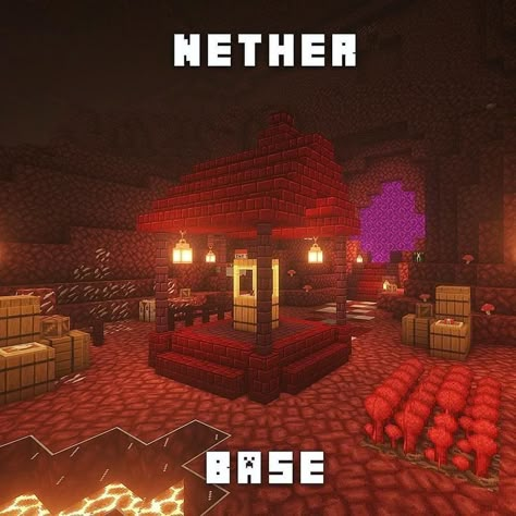 Nether Base Ideas, Base Ideas Minecraft, Nether Base, Construction Minecraft, Minecraft Decoration, Minecraft Redstone, Minecraft Structures, Minecraft Interior Design, Easy Minecraft Houses