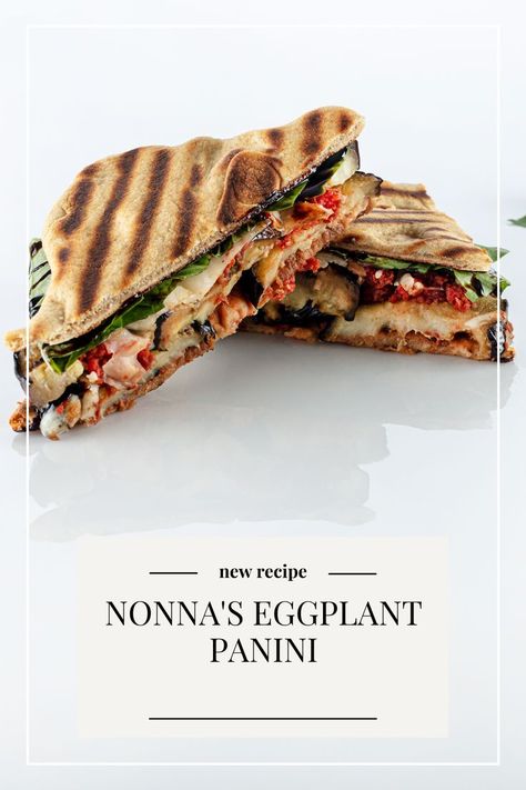 A photo of Nonna's eggplant parm panini. Eggplant Panini, Arugula Sandwich, Eggplant Mozzarella, Eggplant Stuffed, Artisan Rolls, Stuffed Meatloaf, Parma Italy, Eggplant Parm, Panini Sandwiches