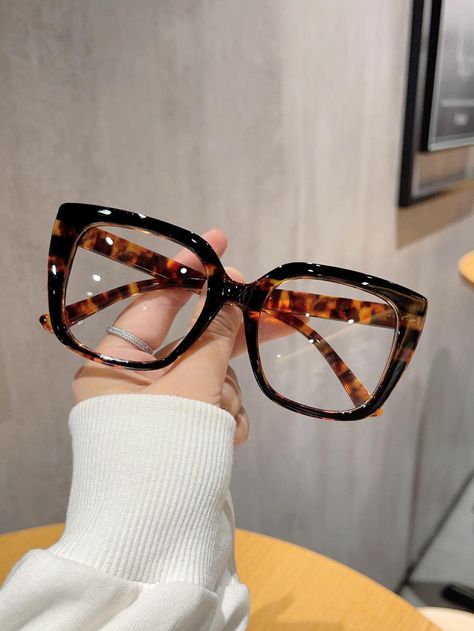 Collar    Full Rim Glasses Embellished   Women Accessories Fun Glasses Frames For Women, Big Glasses Frames For Women, Trend Glasses 2024, Cool Glasses For Women Fashion, Big Framed Glasses, Glasses 2024 Trend Women, Glasses Inspo Women, Designer Glasses Frames Women, Trending Glasses Frames