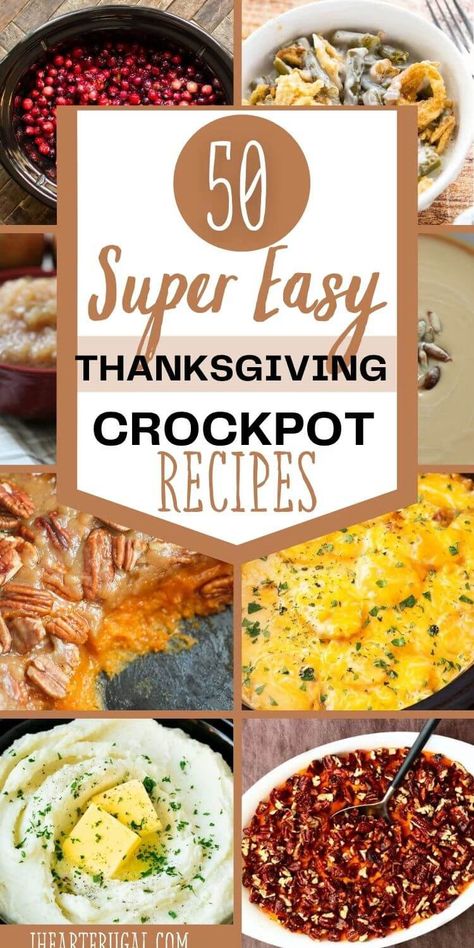 50 Easy Thanksgiving Crockpot Side Dish Recipes - I Heart Frugal Thanksgiving Savory Recipes, Crockpot Recipes Thanksgiving Sides, Potluck Thanksgiving Recipes, Easy Side For Thanksgiving, Side Dish Recipes For Thanksgiving, Thanksgiving Sides Crockpot Easy Recipes, Crockpot Sides Thanksgiving, Thanksgiving Turkey Recipes Crockpot, Crockpot Side Dishes Thanksgiving