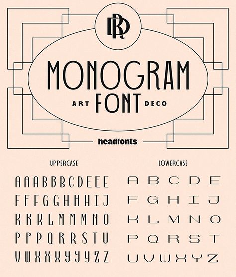 Art Deco Monogram Font Art Deco Lettering Fonts, Art Deco Font Alphabet, Art Deco Branding Design, Art Deco Font Free, Art Deco Lettering, Cute Fonts Alphabet, Art Deco Monogram, Art Deco Typography, Ornamental Motifs