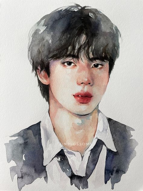 ᴮᴱ𝓠⁷🎨🧑🏻‍🚀🪐 on Twitter: "hello my muse, it’s been a while. #jin #btsfanart @BTS_twt https://t.co/BLCh5nXGG3" / Twitter Taehyung's Art, Human Painting, Watercolor Portrait Painting, My Muse, Bts Stuff, Sketchbook Art Journal, Kpop Drawings, Cute Doodles Drawings, Water Art