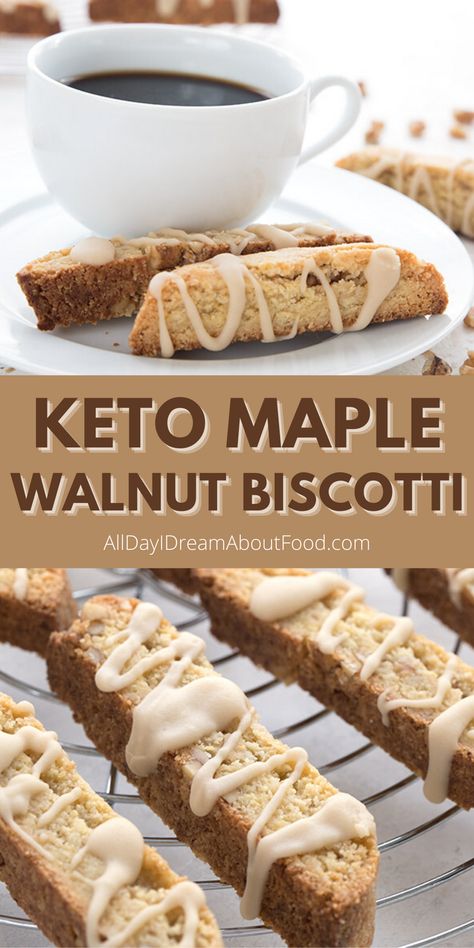 Maple Biscotti, Walnut Biscotti, Galletas Keto, Keto Cookie Recipes, Biscotti Recipe, Almond Flour Recipes, Low Carb Cookies, Low Carb Sweets, Recetas Keto