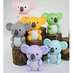 Eraser Collection, Cool Erasers, Cool Pencil Cases, Animal Erasers, Koala Bears, Fondant Animals, Polymer Clay Animals, Fondant Figures, Clay Animals