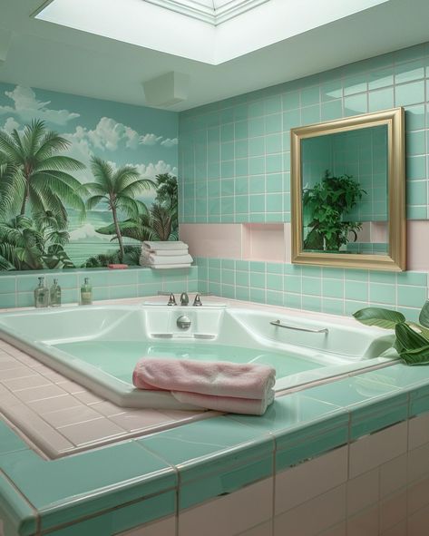 Miami Bathroom Decor, 1980s Bathroom, 80’s Decor, 1980s Interior, 1980s Decor, 70s Interior Design, 80s Interior Design, 80s House, 80s Home