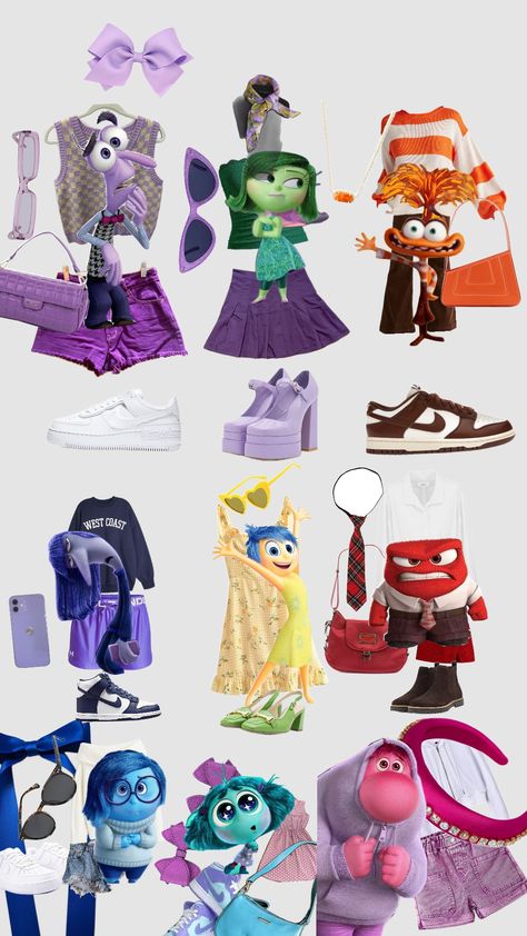 Anger Inside Out Costume, Work Group Halloween Costumes, Cute Easy Halloween Costumes, Outfit Ideas Preppy, 2 Halloween Costumes, Inside Out Costume, Diy Group Halloween Costumes, Inside Out Emotions, Florida Theme Parks