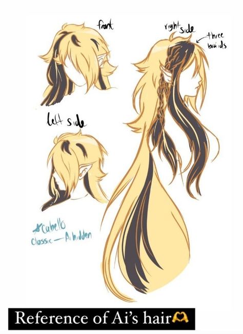 Cool Hairstyles Drawing Reference, Oc Hair Inspo Drawing, Hairstyle Ideas Art Reference, Long Hair Oc Drawing, Hair Design Sketches, Long Female Hair Drawing Reference, Long Hairstyles Art Reference, Hair Styles Art Reference Female, Oc Interaction Reference