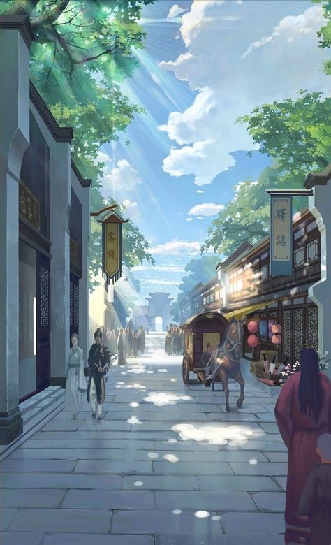 Fantasy Village, Anime Places, Sky Anime, Real Anime, Chinese Landscape, Fire Nation, Chinese Architecture, Fantasy Art Landscapes, Historical Art