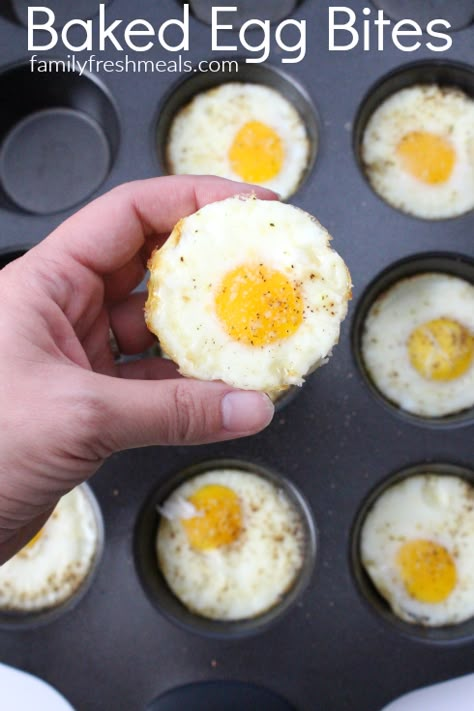 Oven Baked Egg Bites - FamilyFreshMeals.com Baked Egg Bites, Oven Baked Eggs, Preschool Lunch, Baked Egg, Fresh Meals, Family Fresh Meals, Egg Bites, Healthy Food Delivery, Cooking Games