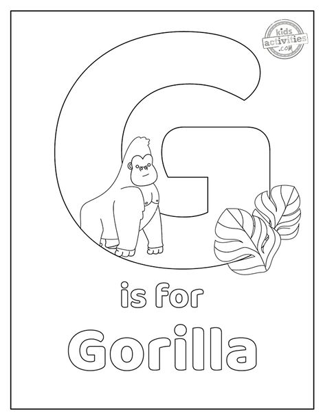 G Is For Gorilla, Gorilla Craft Preschool, Goodnight Gorilla Craft, Gorilla Coloring Pages, Letter G Crafts, Goodnight Gorilla, Gorilla Craft, Safari Crafts, Letter Activity