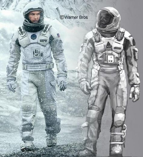 Concept art Interstellar - Album on Imgur Interstellar Space Suit, Spacesuit Concept Art, Space Suit Concept Art, Spacesuit Costume, Futuristic Space Suit, Nasa Space Suit, Astronaut Suit, Space Suits, Astronaut Costume