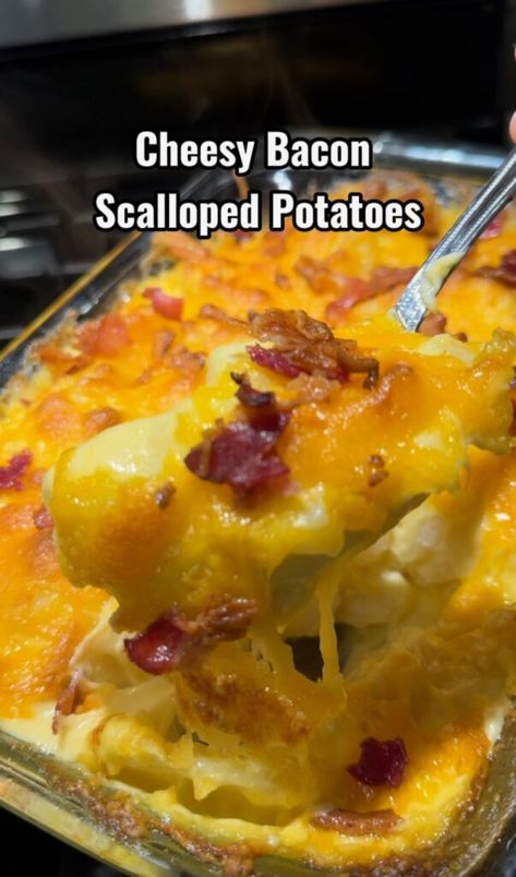 Bacon Scalloped Potatoes, Scalloped Potatoes With Bacon, Bacon Scallops, Loaded Baked Potato Casserole, Complete Meals, Scalloped Potatoes Recipe, Baked Potato Casserole, Scalloped Potato Recipes, Dish Ideas