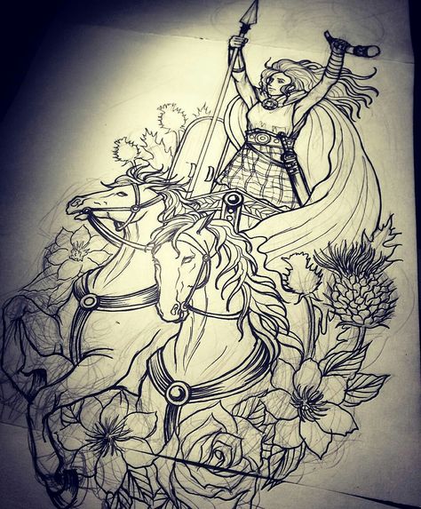 Warrior Queen Tattoo Boudica Tattoo, Boudicca Tattoo, Lady Warrior Tattoo, Warrior Queen Tattoo, Warrior Princess Tattoo, Tats Ideas, Seattle Tattoo, La Tattoo, Princess Tattoo