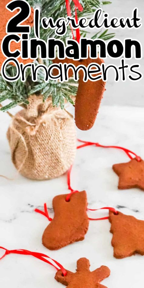 With a few simple ingredients, you can make these 2-ingredient cinnamon ornaments for a fun and easy holiday craft to do with the kids. This easy cinnamon ornament recipe is easy to make and a must add to your Christmas craft fun that you are doing with the kids. Cinnamon Gingerbread Ornaments, Cinnamon Ornaments Easy, Cinnamon Crafts, Gingerbread Ornaments Recipe, Cinnamon Christmas Ornaments, Cinnamon Ornament Recipe, Cinnamon Applesauce Ornaments, Ornaments Recipe, Ornament Recipe