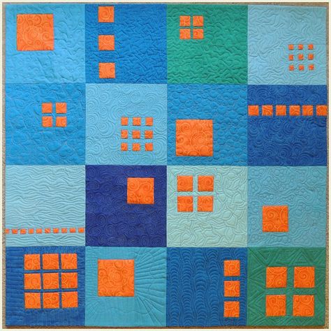 Assymetrical Quilts, Midcentury Modern Quilt, Bauhaus Design Pattern Quilts, Colourful Quilts, Beach Quilts, Indigo Quilts Modern, Modern Improv Scrap Quilt, Astrodelic Quilt Pattern, Erin Wilson