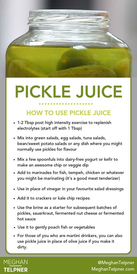 Gut Healing and Immune Benefits of Pickle Juice | Meghan Telpner Pickle Juice Recipe, Pickle Juice Benefits, Pickle Juice Uses, Kale Chip Recipes, Dairy Free Yogurt, Salad With Sweet Potato, Pickle Juice, Juice Recipe, Detox Juice