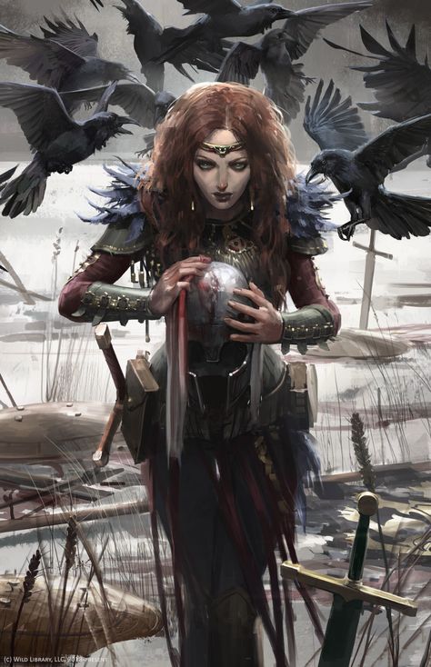 ArtStation - Morrhigan, Daria Rashev Irish Mythology, Celtic Goddess, Art Characters, Digital Art Illustration, Arte Fantasy, Fantasy Rpg, Fantasy Inspiration, Medieval Fantasy, Fantasy Artwork