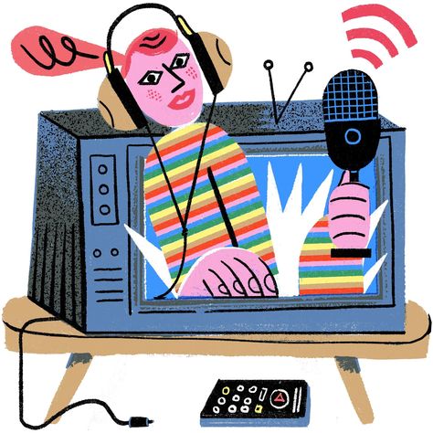 Our 7th Annual Student Podcast Contest - The New York Times New York Times Illustration, Podcast Illustration, Entertainment Illustration, Tv Illustration, Breaking Bad Series, Watch Gossip Girl, Podcast Art, Podcast Design, Gilmore Guys