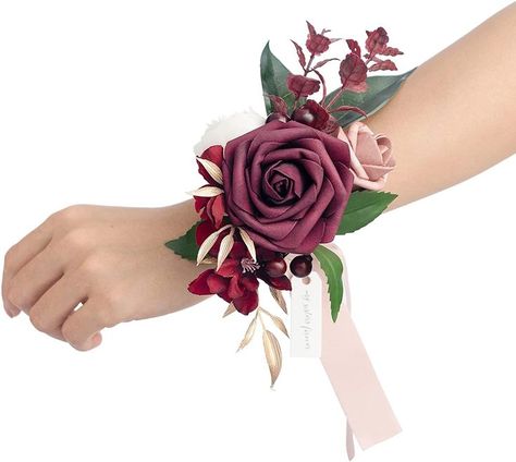 Want an alternative to real flowers? Are you Canadian and unable to order from LIng's Moment directly? Theyre available on Amazon and the quality is fantastic. Wrist Flowers, Groomsmen Boutonniere, Bridal Roses, Corsage Prom, Prom Flowers, Corsage Wedding, Foam Flowers, Wrist Corsage, French Wedding