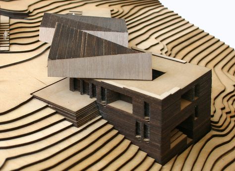 lasercut architecture contour model Lasercut Model Architecture, Architecture Topography Model, Contour Model Architecture, Contour Building, Scale Model Architecture, Architectural Scale, Model Architecture, Architecture Models, Pavilion Architecture