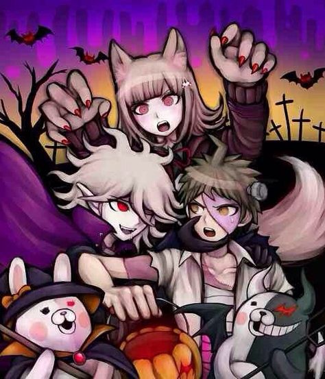 Halloween Danganronpa 2 Danganronpa Halloween, Hat Long Hair, Danganronpa Game, Danganronpa Funny, Danganronpa 1, Danganronpa 2, Dangan Ronpa, Super Danganronpa, Danganronpa Memes