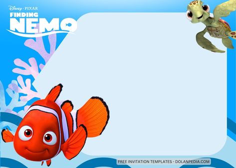 Finding Nemo Invitations Template, Finding Nemo Invitations, Finding Nemo Birthday Invitations, Pixar Birthday, Finding Nemo Theme, Dragon Birthday Invitations, Nemo Birthday Party, Finding Nemo Birthday, Dory Party