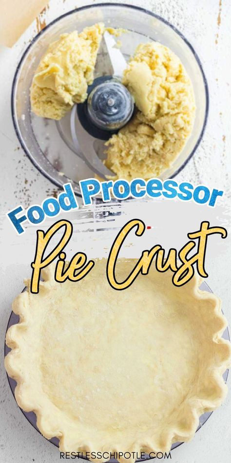 Pie Crust With Food Processor, Pie Crust Bread Machine, Homemade Double Pie Crust, All Butter Pie Crust Food Processor, Pie Crust For 1 Pie, Pie Crust With Margarine Recipes, Pie Crust Recipe In Food Processor, Blender Pie Crust, 9 Inch Deep Dish Pie Crust Recipe