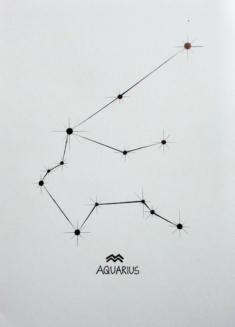 Aquarius Astrology Tattoo, Aquarius Constellation Hand Tattoo, Aquarius Constellation Tattoo Minimalist, Aquarian Tattoo, Aquarius Tattoo Constellation, Unique Aquarius Tattoo, Aquarius Tattoo Ideas, Constellation Aquarius, Aquarius Constellation Tattoo