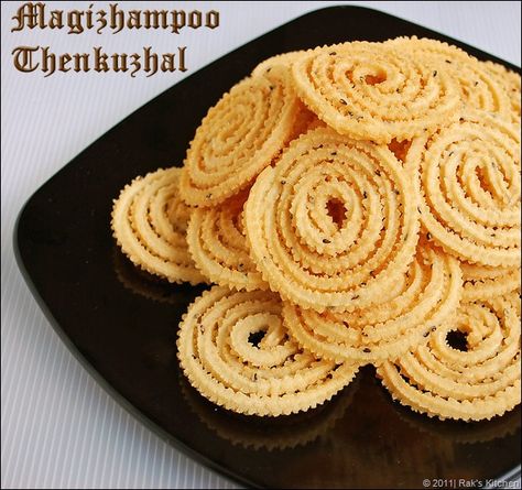 Magizhampoo-thenkuzhal_1 by Raks anand, via Flickr Diwali Snacks, How To Make Dough, Diwali Food, Recipes In Tamil, Indian Snacks, Easy Food To Make, Ghee, Sin Gluten, Recipe Using