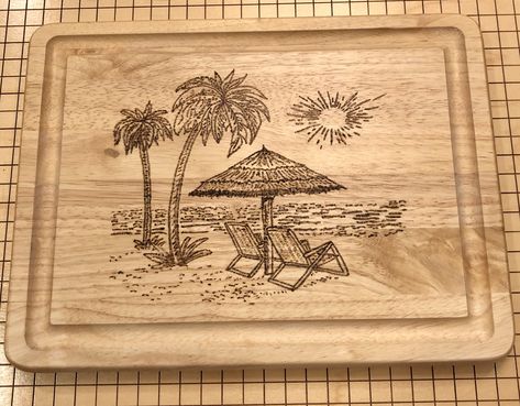 Beach Wood Burning, Beach Wood Burning Ideas, Fractal Wood, Umbrella Beach, Wood Burning Patterns Stencil, Drawing Furniture, Wood Burn Designs, Pyrography Patterns, Pyrography Art