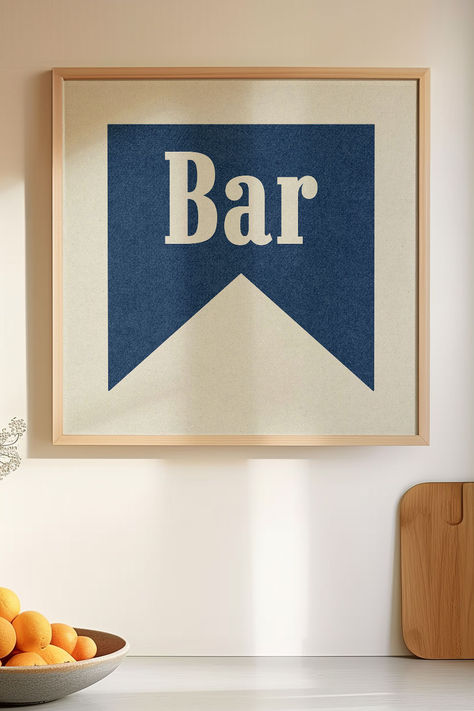 Stylish bar cart poster print art to add some personality to your bar area. Perfect housewarming gift or gift for newlyweds. Bar Cart Poster, Bar Banner, Kitchen Decor Signs, Golf Prints, Cart Decor, Porch Light, Pantry Kitchen, Bar Cart Decor, Dorm Walls