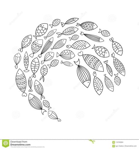 Patterns Tattoo, Fishes Swimming, Seahorse Tattoo, School Of Fish, Fish Vector, About School, Texture Graphic Design, Tattoo Illustration, Fish Swimming