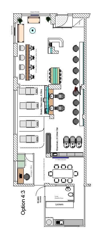 picture showing a 2D beauty salon design Salon Training Room, Container Beauty Salon Ideas, Beauty Salon Plan, Unisex Salon Interior Design, Beauty Salon Floor Plan, Salon Layout Ideas Floor Plans, Saloon Designs, Salon Layout, Esthetician Room Supplies