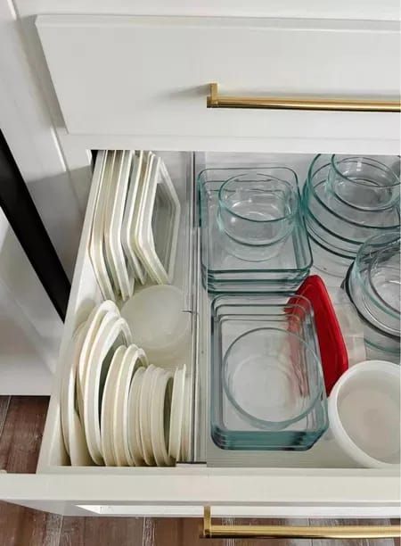 Glass Tupperware with white lids we love using! Comes in a set of 10 and I appreciate the range in sizes. We have two sets pictured here! #LTKhome #LTKstyletip #LTKunder100 Glass Tupperware, Pyrex Storage, Tupperware Organizing, Tupperware Storage, Kitchen Drawer, Kitchen Drawers, Drawer Pull, In Kitchen, Tupperware