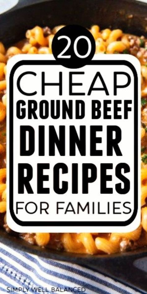 Today I am sharing a collection of cheap ground beef recipes that will feed your family and stretch your dollar. Cheap Dinner Ideas: 20 Family Friendly Ground Beef Recipes Easy Dinners My Husband Can Make, Easy Dinner Ideas For Hamburger Meat, Dinners Using Hamburger Meat, Fast Easy Hamburger Meals, Hamburger Meat Dishes Ground Beef, Easy Hamburger Meat Meals, Fast And Easy Ground Beef Recipes, Easy Fast Hamburger Meat Recipes, Fast Easy Dinner With Ground Beef