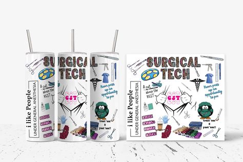 Scrub Tech, Surgical Tech, Tech Week, Scrub Life, Programing Software, Rgb Color, Background Png, Tumbler Wrap, Digital Download Etsy